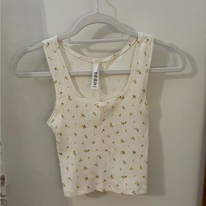 SKIMS Cream Floral Tank Top
